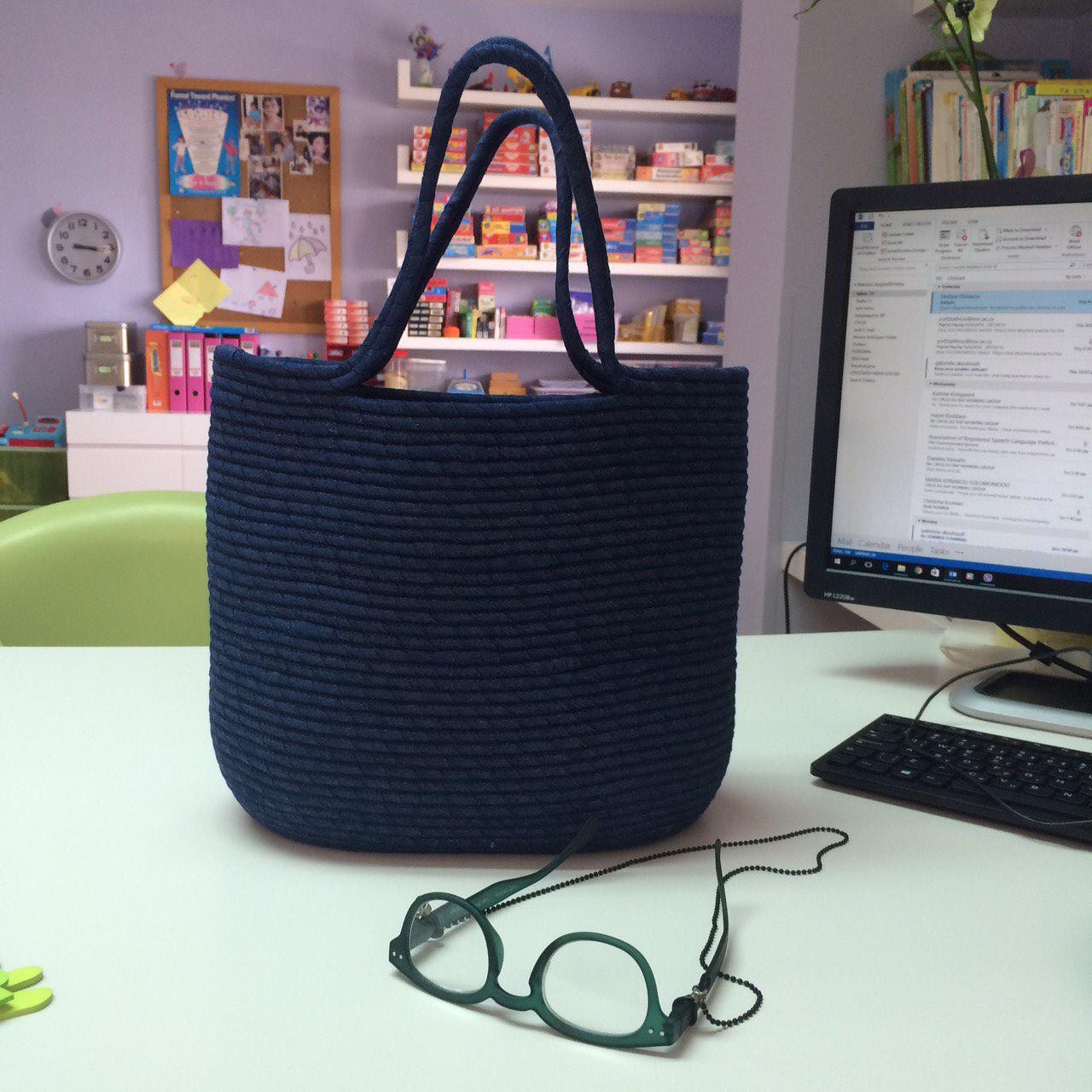 Blue Jeans Basket Bag Monochrome Basketbag Summer BohoChic