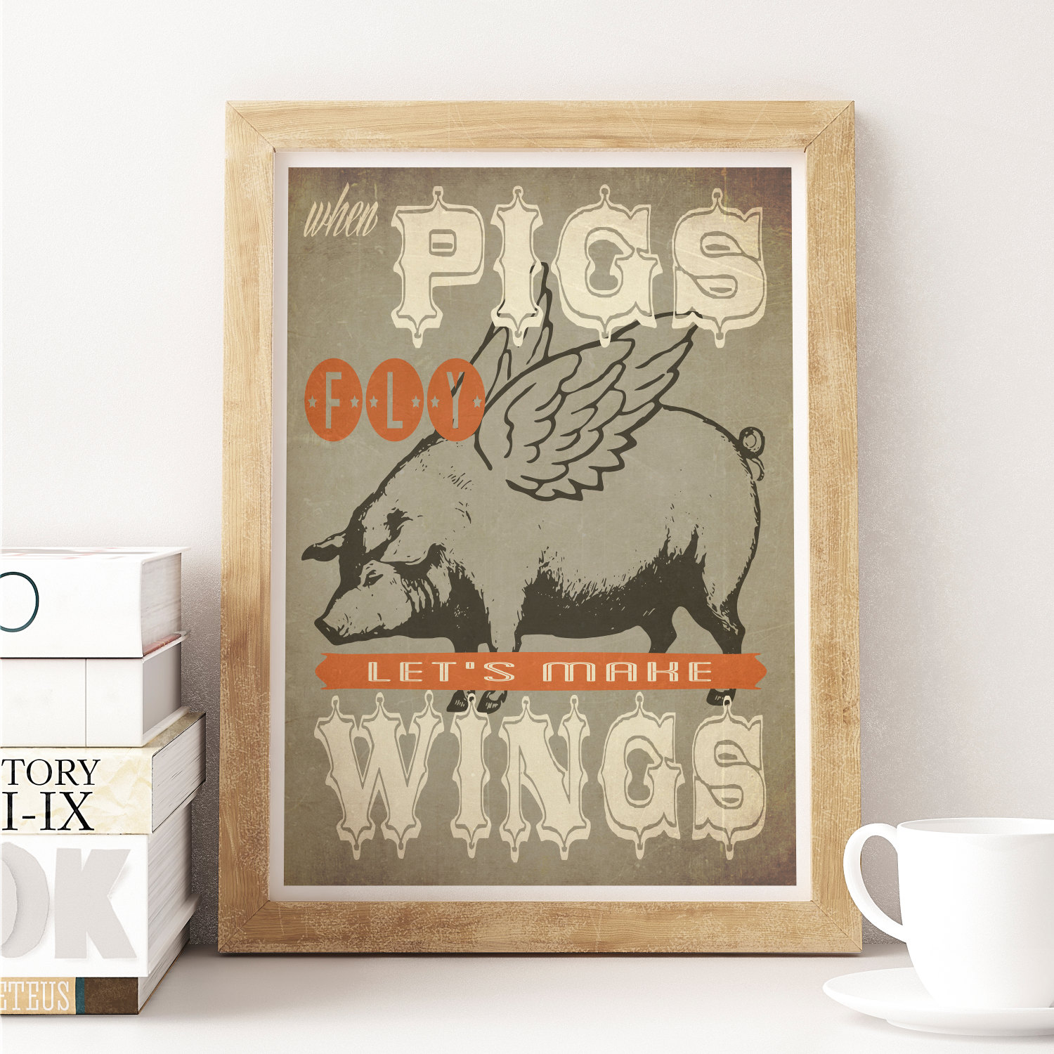 Art For Kitchen Decor Pig Art Flying Pig Art Kitchen Art