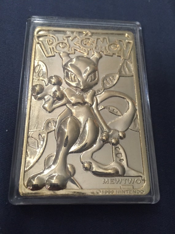 23K Gold Plated Mewtwo Pokemon Card From Burger King in