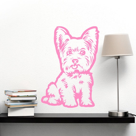 Yorkie Decal Sticker Yorkshire Terrier Dog Vinyl Wall by PSIAKREW