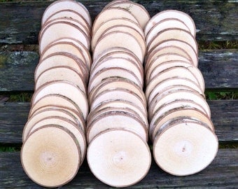 50 Maple wood slices 2.5" - 3.5"