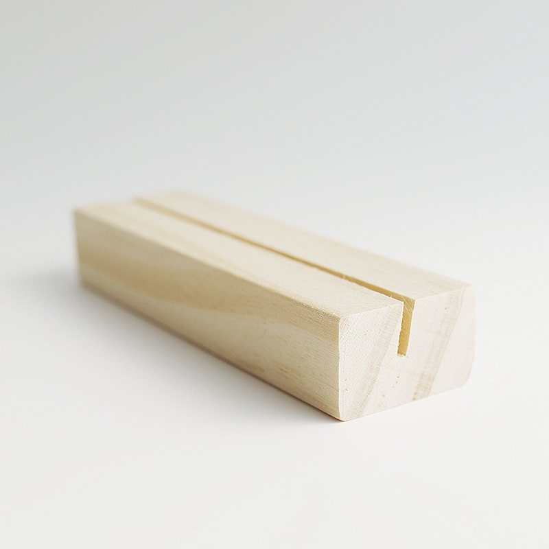 1 x Wood Block Stand Small for Cards Photos Prints