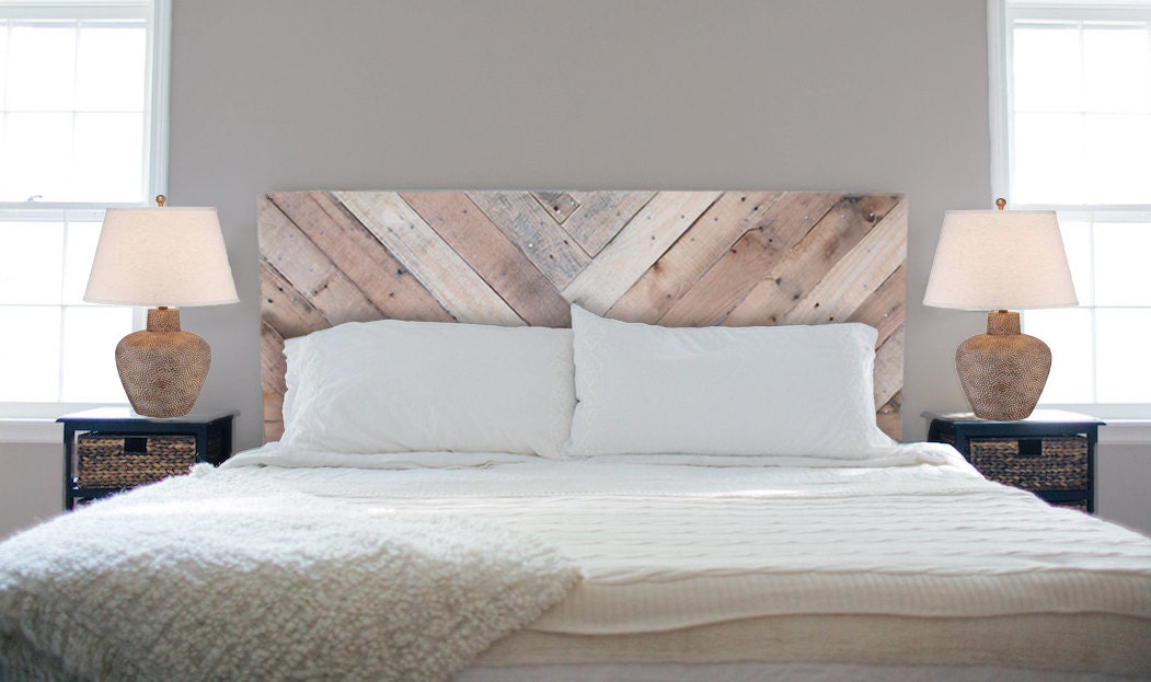 Herringbone Rustic Headboard by HolliMox on Etsy