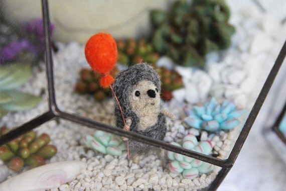 Tiny hedgehog terrarium decor, succulent garden accessory ... Tiny hedgehog terrarium decor, succulent garden accessory