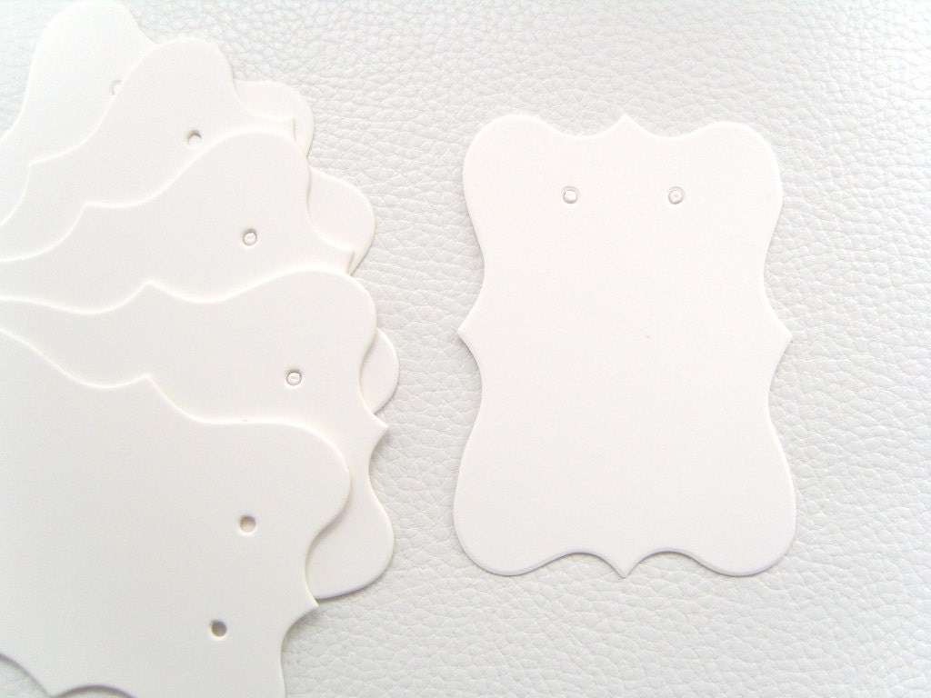 White Plain Earring Display Cards (7cm x 5cm) from jewelsandtoolsuk on