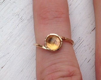 Citrine ring,gold ring,citrine ring gold,dainty ring,gemstone ring,yellow citrine ring,wedding ring,gift for her ,