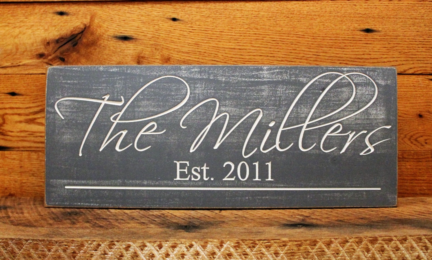 Carved Last Name Sign Wood Established Sign Plaque Last Name