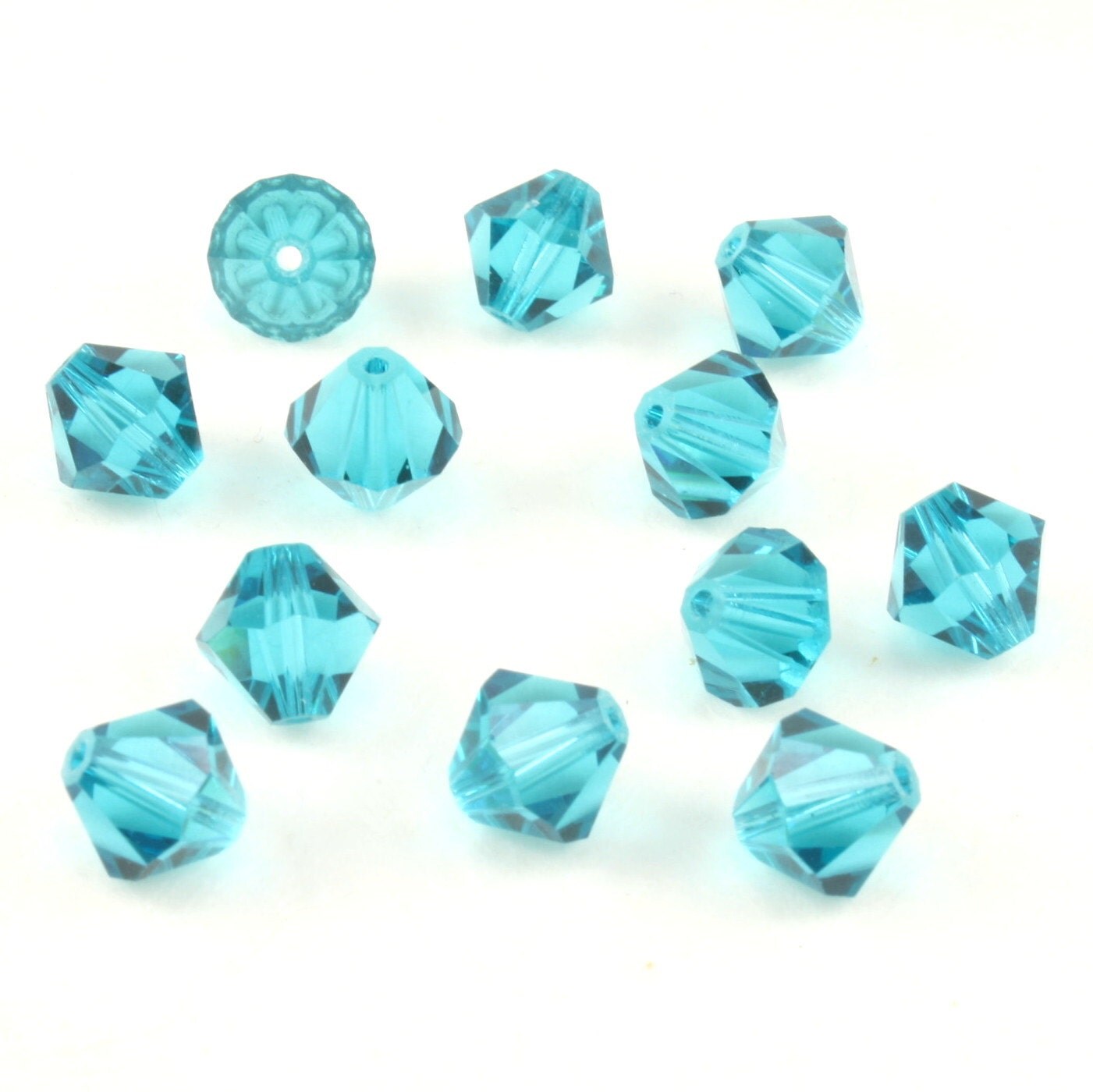 8mm Blue Zircon Swarovski Crystal Beads 5301 Bicone Beads