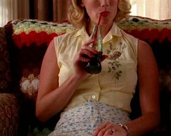 True Vintage 50s sleeveless embroidered blouse Mad Men Betty blouse