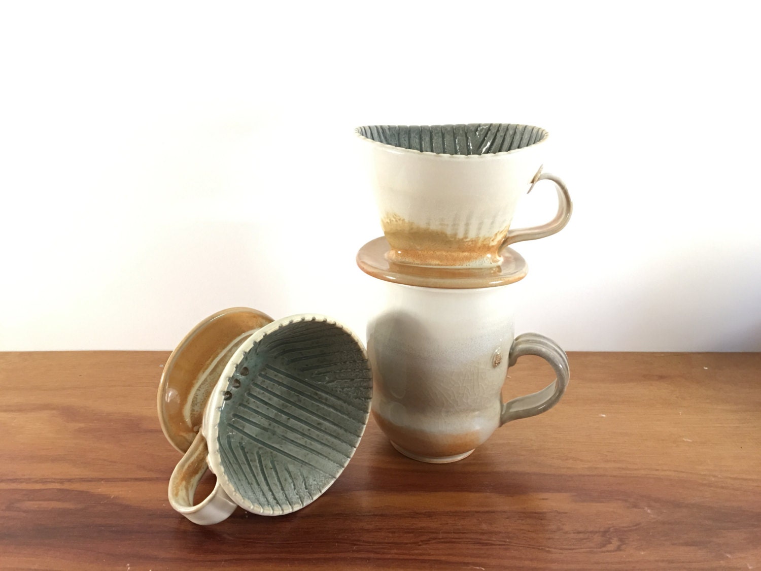 pour over coffee cone / drip coffee cone white by