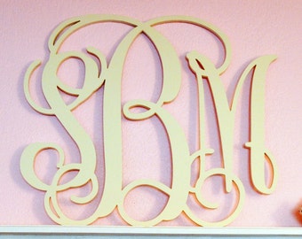 Wooden Monogram- Home Decor-Wedding Monogram-Unpainted- Wall Art- Wedding- Decoration