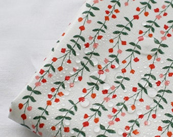 Laminated cotton fabric by the yard 44" wide Cozy Floral White flower laceking2013