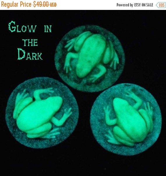 EyeGloArts Glow in the Dark Frog Sculpture Paperweight Handmade in the