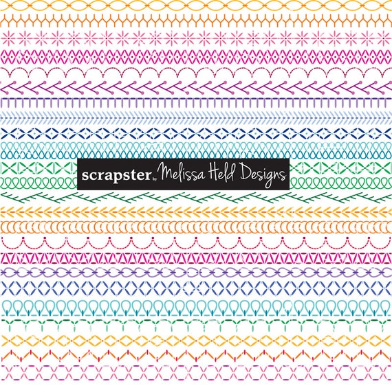Embroidery Stitch Border Patterns Clipart