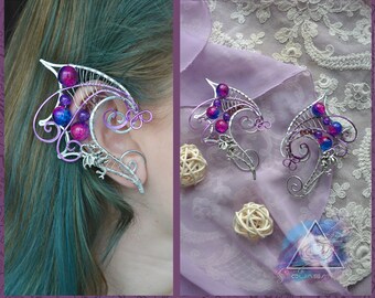 Ear cuffs "Dragon" | dragon ears, fairy ear cuffs, elvish, fantasy, dragon ear cuffs, purple