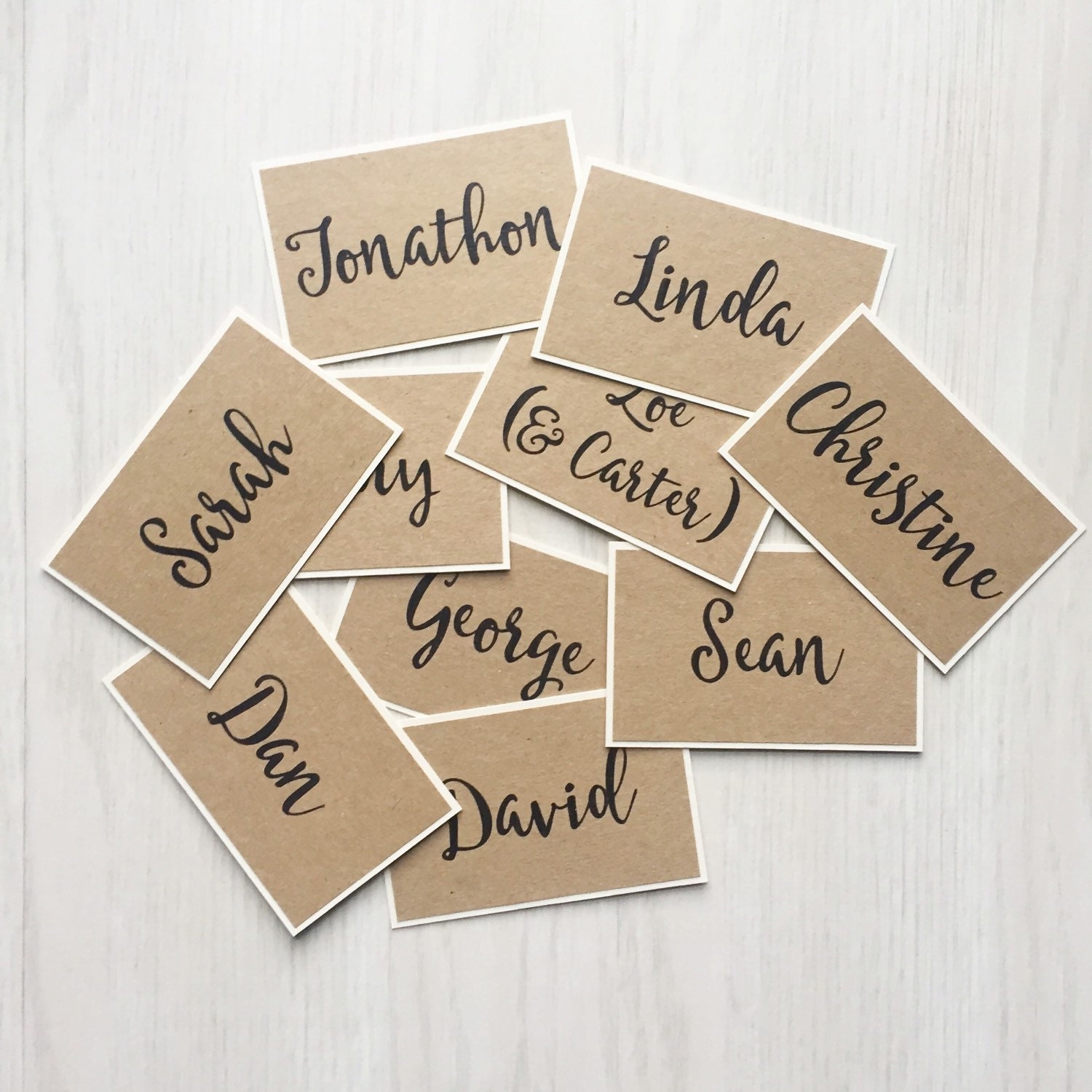 Wedding place card personalized place setting cards kraft