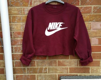 sassy customised nike cropped jumper sweatshirt festival swag