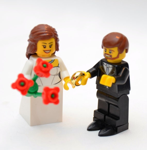 Custom Lego Minifigure Bridal Couple Wedding Lego Bride