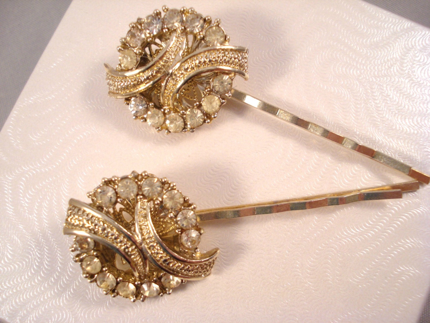 Rhinestone Hair Pins Repurposed Vintage by SherisUniqueBoutique