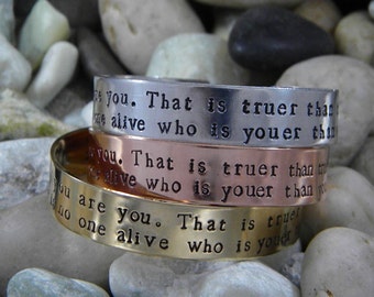 Dr. Seuss quote bracelet - Today you are you...