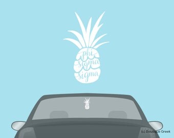 PhiSig Phi Sigma Sigma Pineapple Car Laptop Dorm Window Vinyl Sorority Decal Sticker