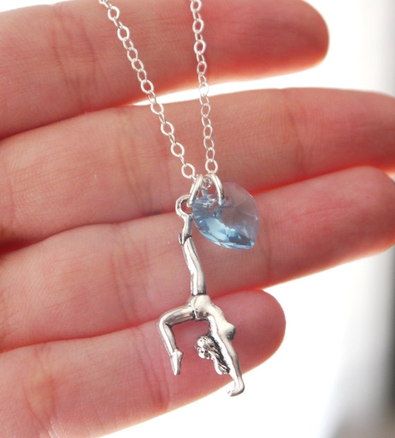 Gymnastics Necklace Gymnast Necklace March Aquamarine