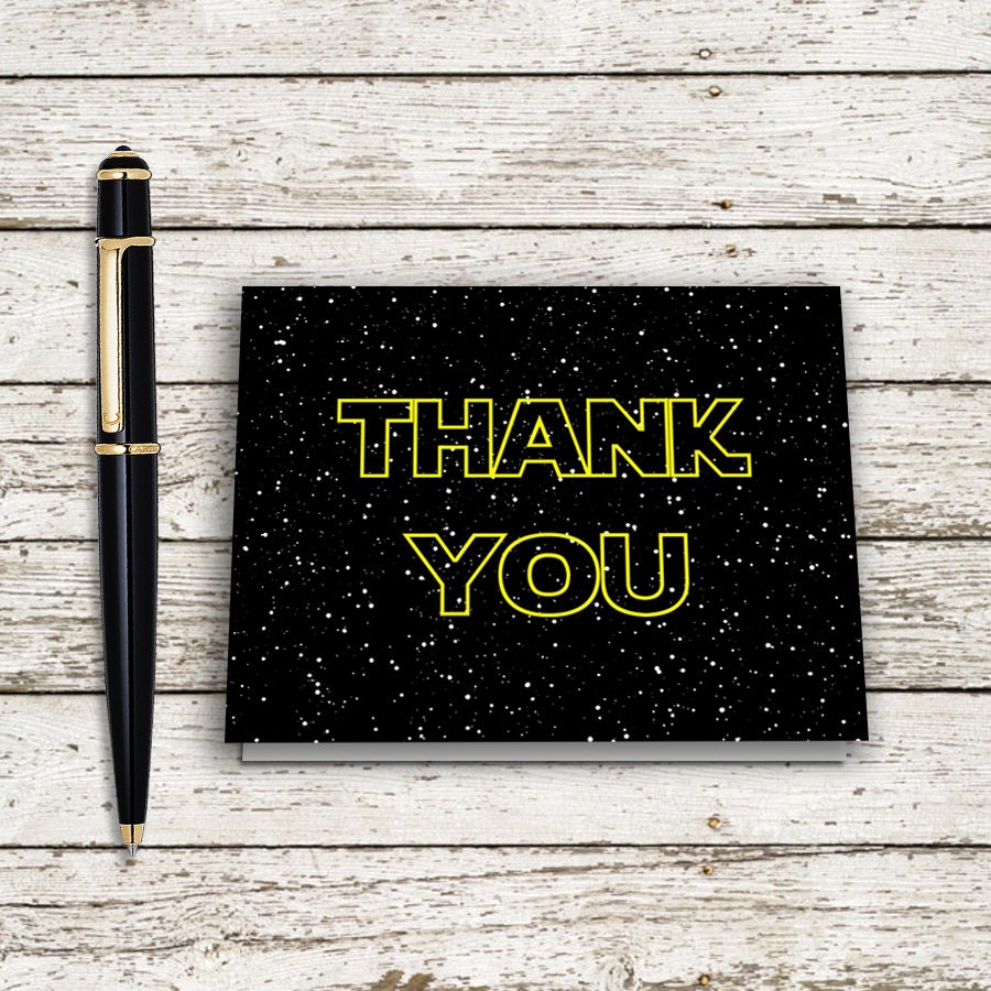 Star Wars Thank You Card Printable Digital by SweetTeaAndACactus
