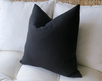 Black Linen Pillow Cover, Solid Pillow Cover, Euro Sham, Pillow Sham, Modern Pillow, 18 x 18, 20 x 20, 22 x 22, 24 x 24, 26 x 26
