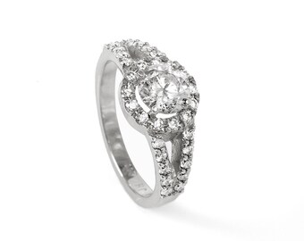 On Sale !!Diamond Ring 1.50 ct- Engagement ring - wedding band- promised ring - White gold -Bridal Jeweler- Wedding & Engagement-white gold