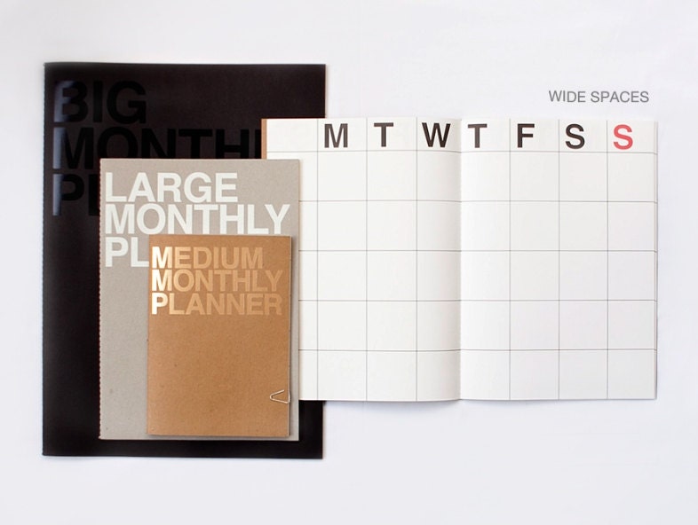 Large Monthly Planner Notebook / Monthly Diary / Kraft Monthly