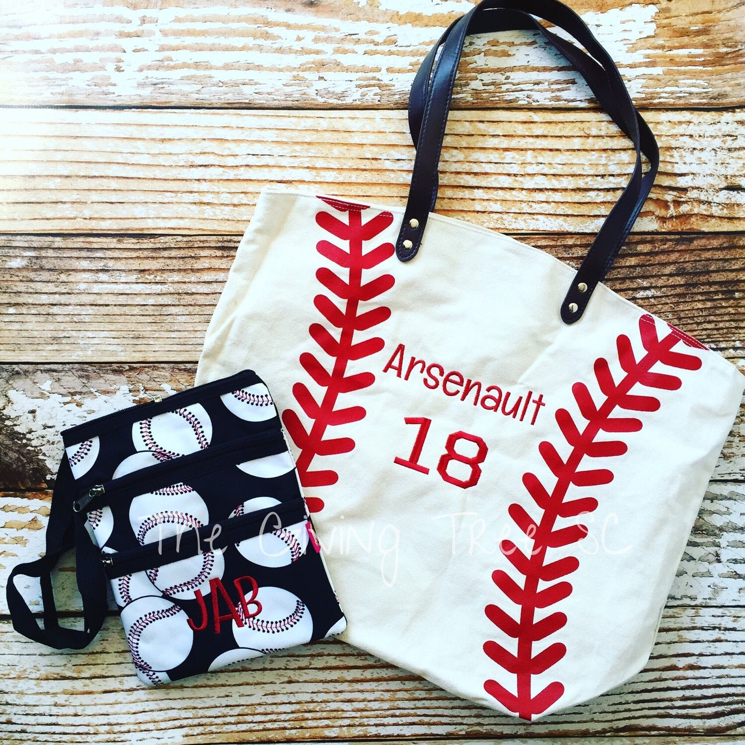 Personalized Baseball Tote Baseball Bag with by TheGivingTreeSC