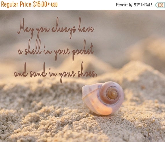 Seashell quote coastal wall print quote beach by PhotographySpa