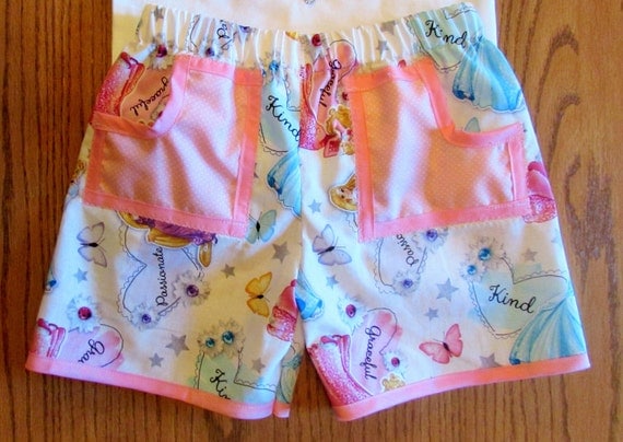 Princess shorts/girls shorts/cotton shorts/shorts wih pockets/Disney shorts/Cinderella shorts/Repunzel shorts/Sleeping Beauty shorts/