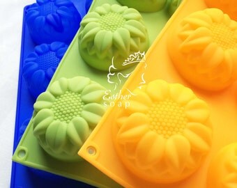 C023-BUY 2 get 1 FREE! Sunflower Soap Silicone molds moulds chocolate cake biscuit soap mold embeds