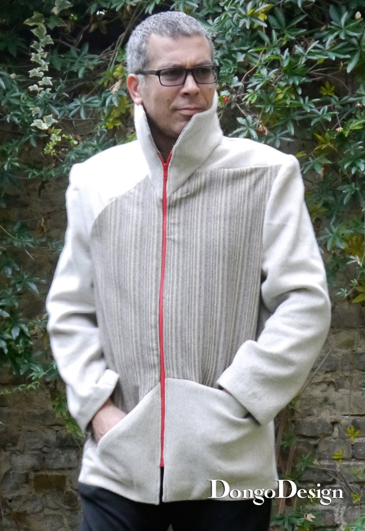 PDF sewing Pattern for Mens jacket Geometrie with ebook sewing