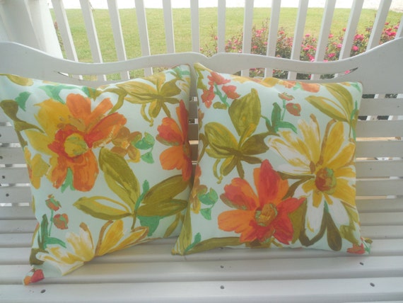 Floral Outdoor Pillow Cover Summer Flower Patio Porch