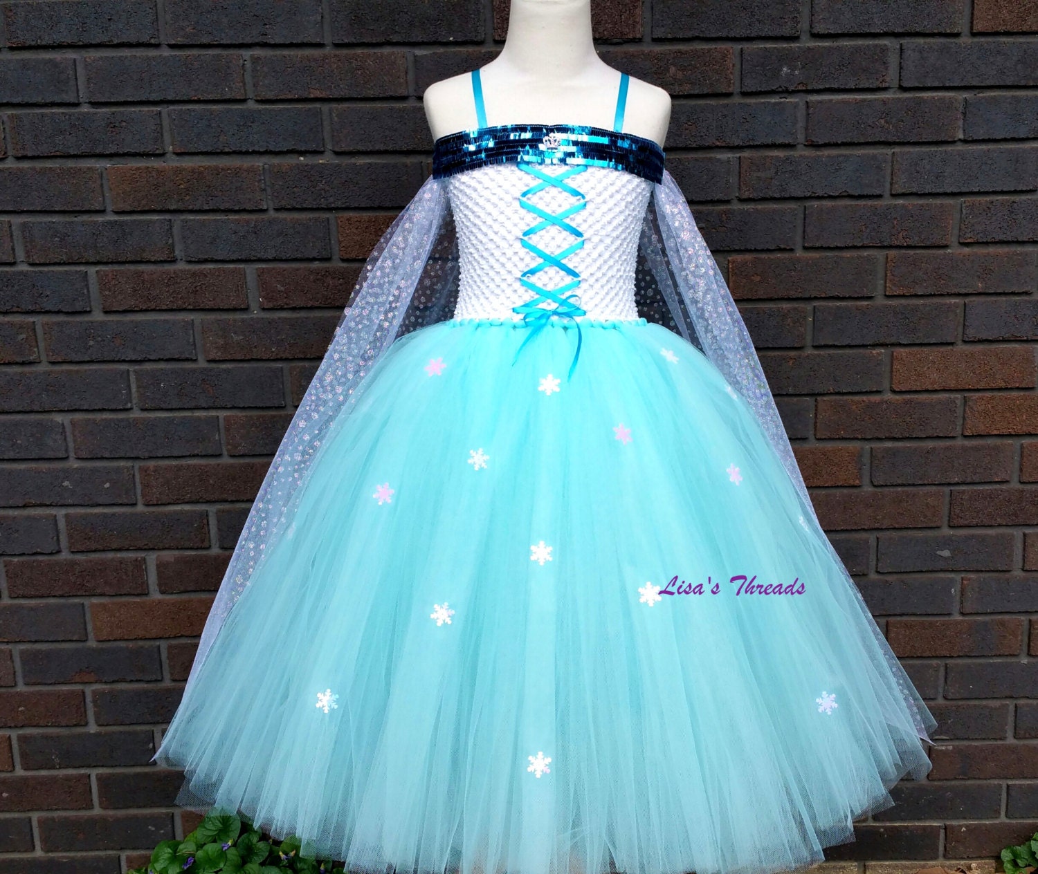 Size 469 READY TO SHIP Frozen costume Elsa dress by LisasThreads