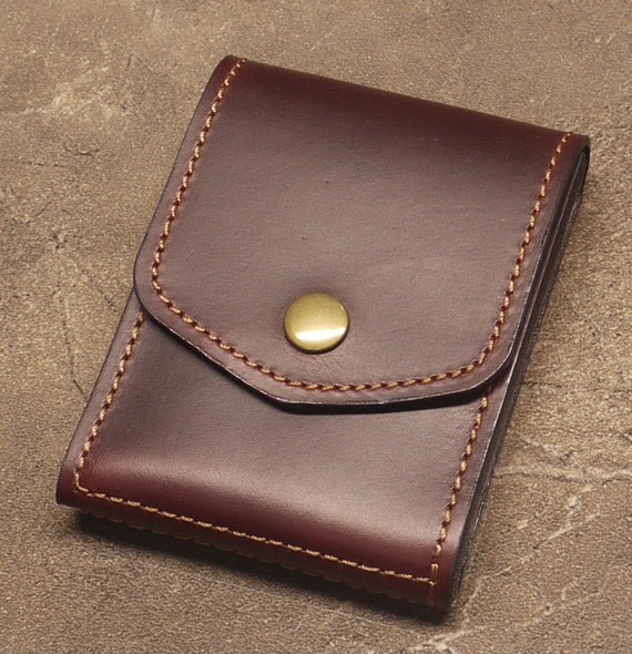Burgundy Leather Cabrio Leather Money Clip Wallet Special