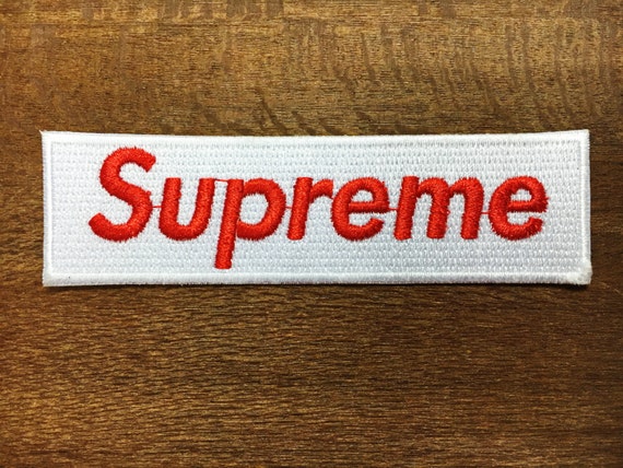 New White Supreme Clothing Iron on Embroidered Patch by TheTime