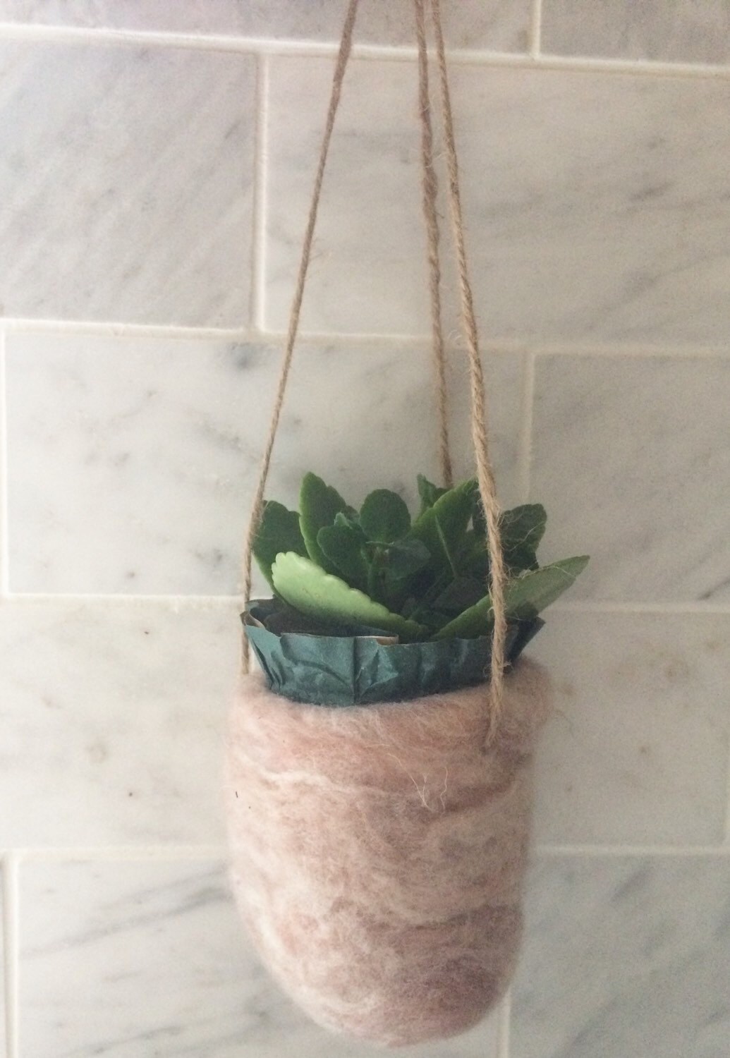 Felt Vase Plant Hanger/Macrame Plant Hanger and Vase/Air Plant