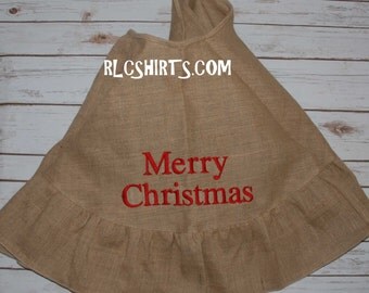 Monogrammed Christmas Tree Skirt. Burlap Christmas Tree Skirt. Christmas Tree Skirt. Tree Skirt. Personalized Christmas decoration