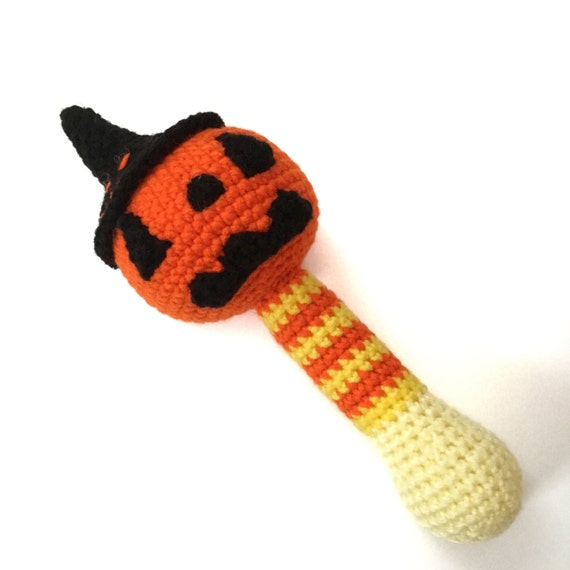 Items similar to Halloween Toy Baby Rattle Amigurumi ...