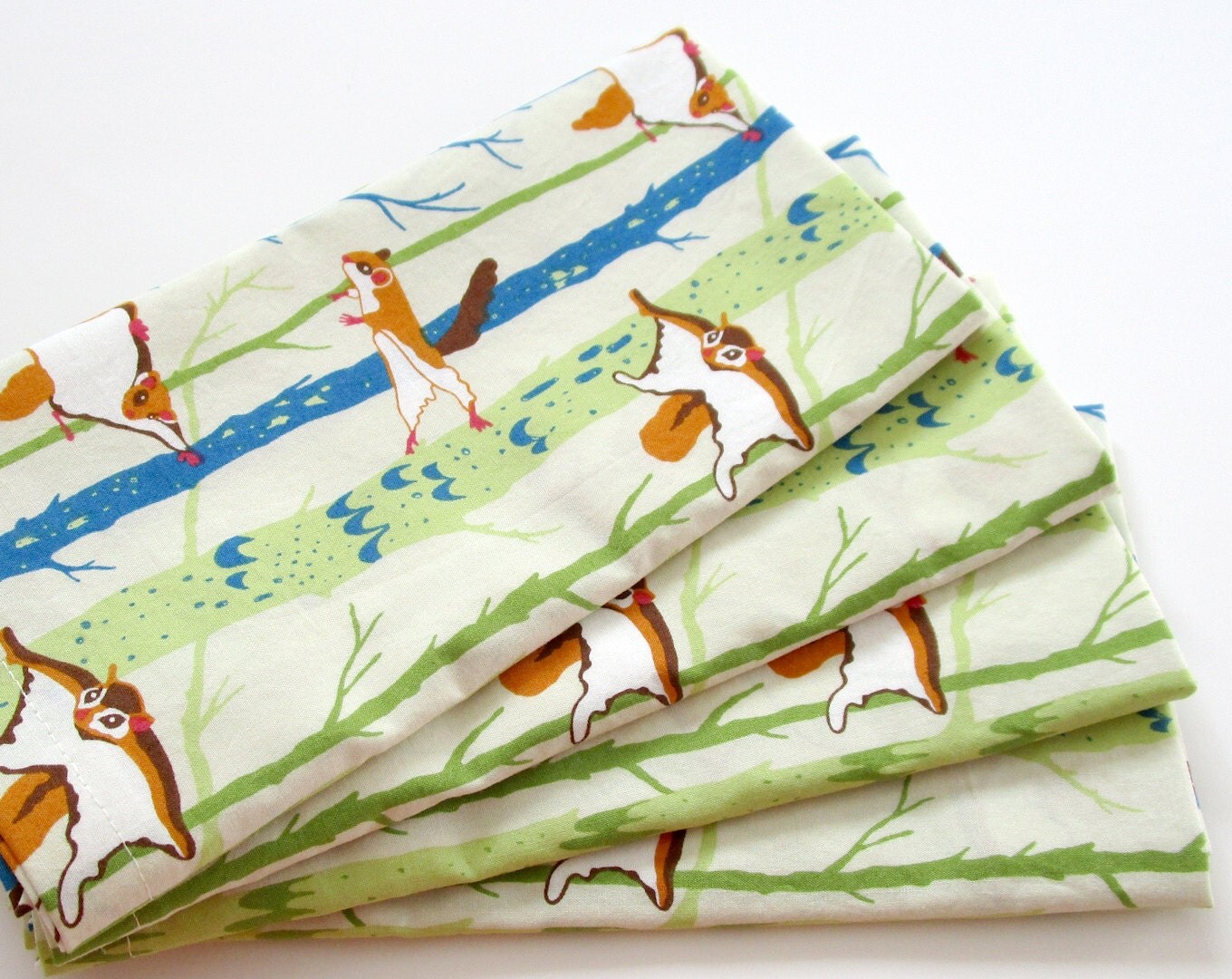 Organic Cotton Napkins Large Cloth Napkins Set of 4 Blue