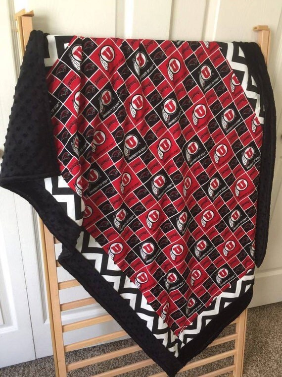 University of Utah Blanket/Utes by SewSweetBabyDesigns on Etsy