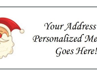 60 Personalized Santa Claus Christmas Return Address Labels
