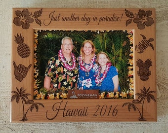 Hawaii Picture Frame 5x7 Vacation Custom Laser Engraved Frame