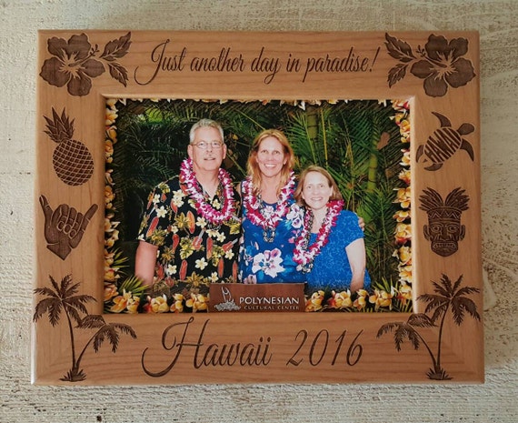 hawaii picture frame 8x10 vacation custom laser engraved vacation photo frames