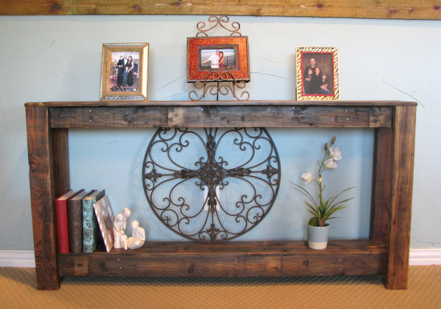 SALE Rustic Sofa Table in Farmhouse White