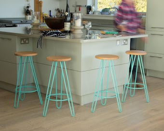Bar stool, Counter Stool, mid century bar stool, industrial bar stool, Kitchen Bar Stool, Hairpin Legs, Industrial stool, Eames.