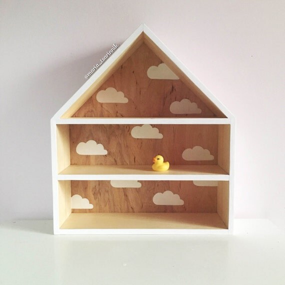 House Shaped Shelf Wooden House Shelf Kids Shelf. House